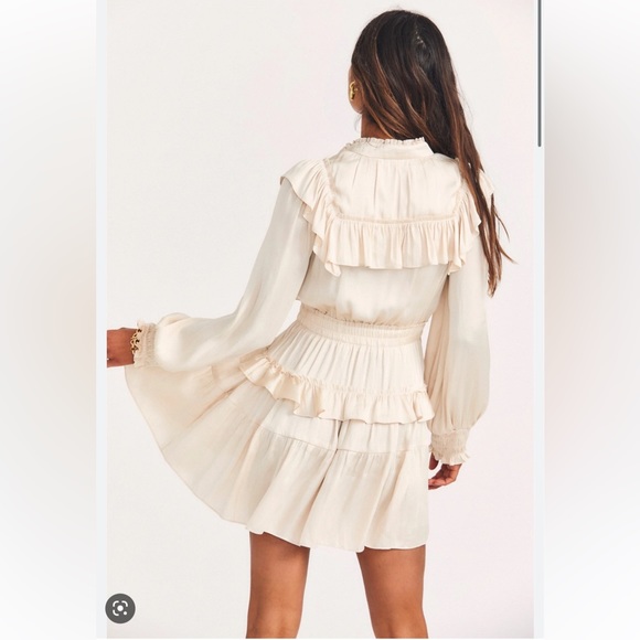 LoveShackFancy Silk Ruffled Mini Dress - Picture 3 of 4